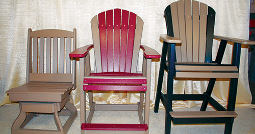 poly chairs in three heights